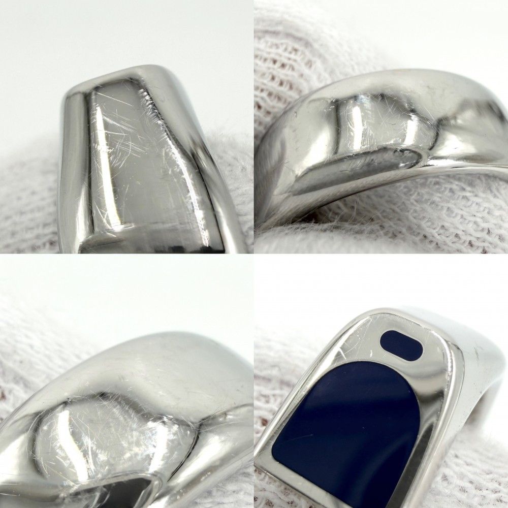 Hermes Ring Etrier Small Items 58 Silver X Navy