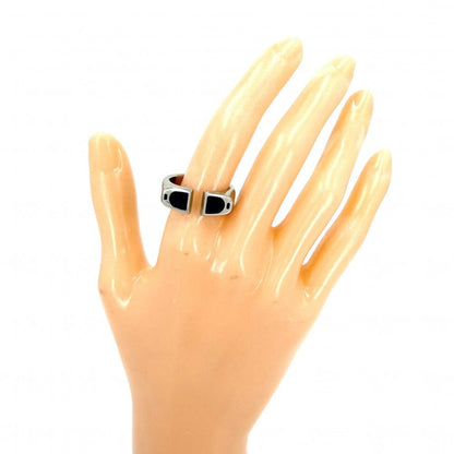 Hermes Ring Etrier Small Items 58 Silver X Navy