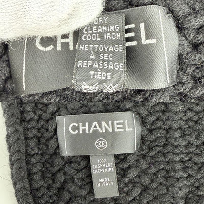Chanel Scarf Knit CC Logo Coco Chain Cashmere