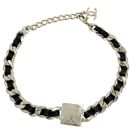 Chanel Choker CC Logo Chain Necklace with Adjuster Star Gold X Black