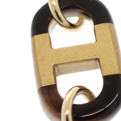 Hermes Sur Mer PM Earrings Metal Buffalo Horn Brown Gold