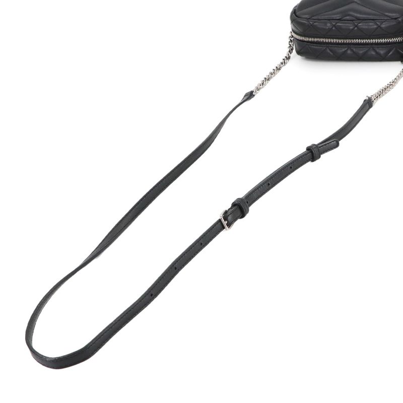 Saint Laurent Lou Bowling Mini Chain Shoulder Bag Leather Black Loulou And