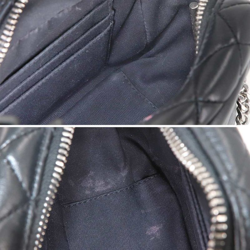 Saint Laurent Lou Bowling Mini Chain Shoulder Bag Leather Black Loulou And