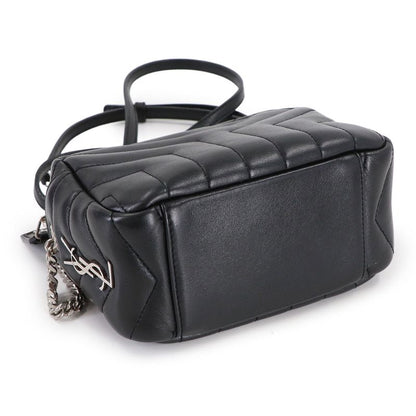 Saint Laurent Lou Bowling Mini Chain Shoulder Bag Leather Black Loulou And