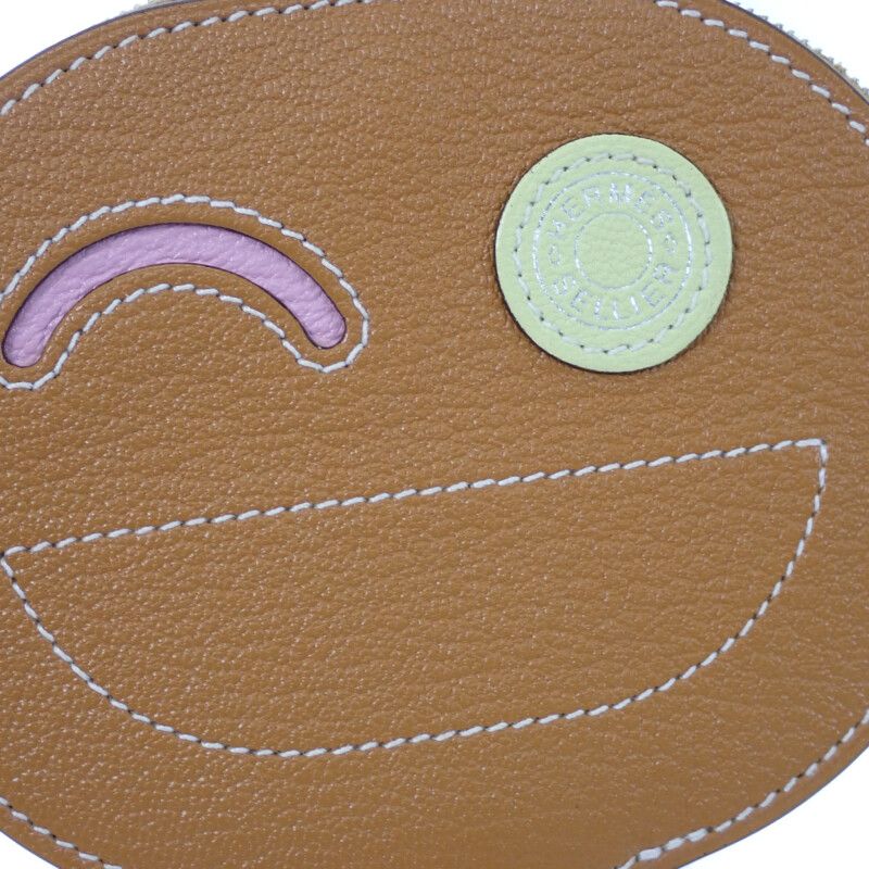 Hermes In The Loop Wink Coin Case Leather Caramel Mauve Brown