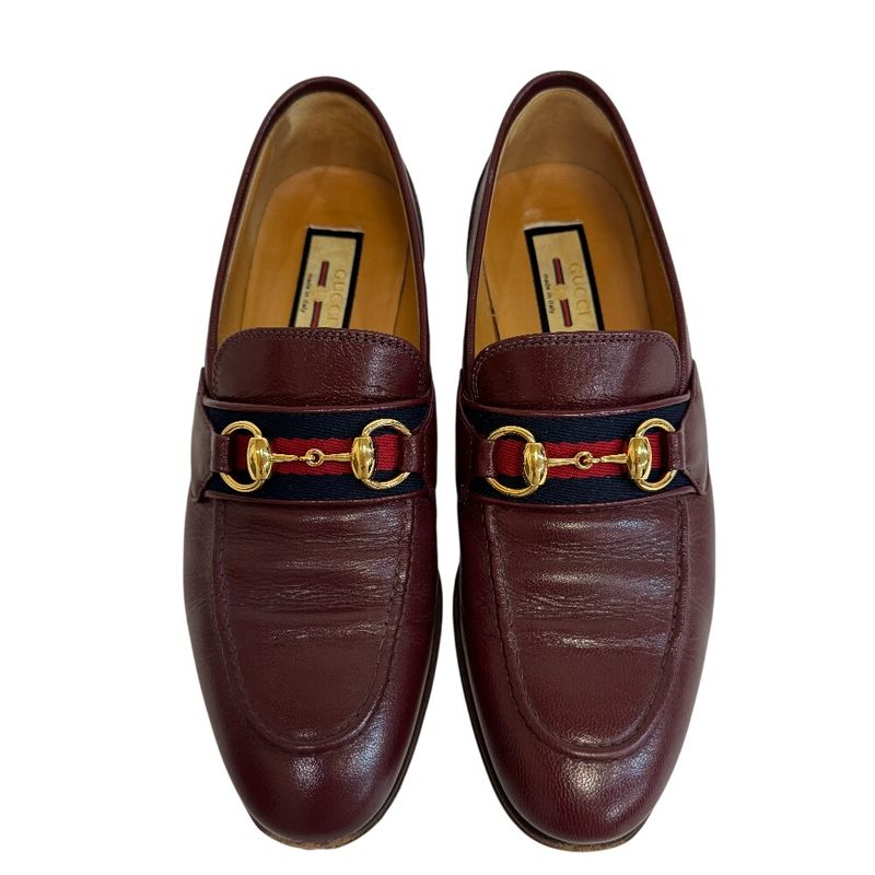 Gucci Horsebit Loafers Leather Red Wine Red
