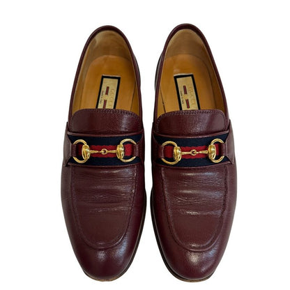 Gucci Horsebit Loafers Leather Red Wine Red