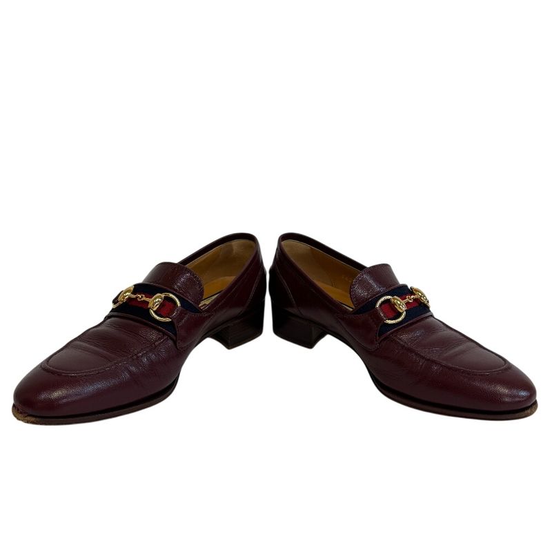 Gucci Horsebit Loafers Leather Red Wine Red