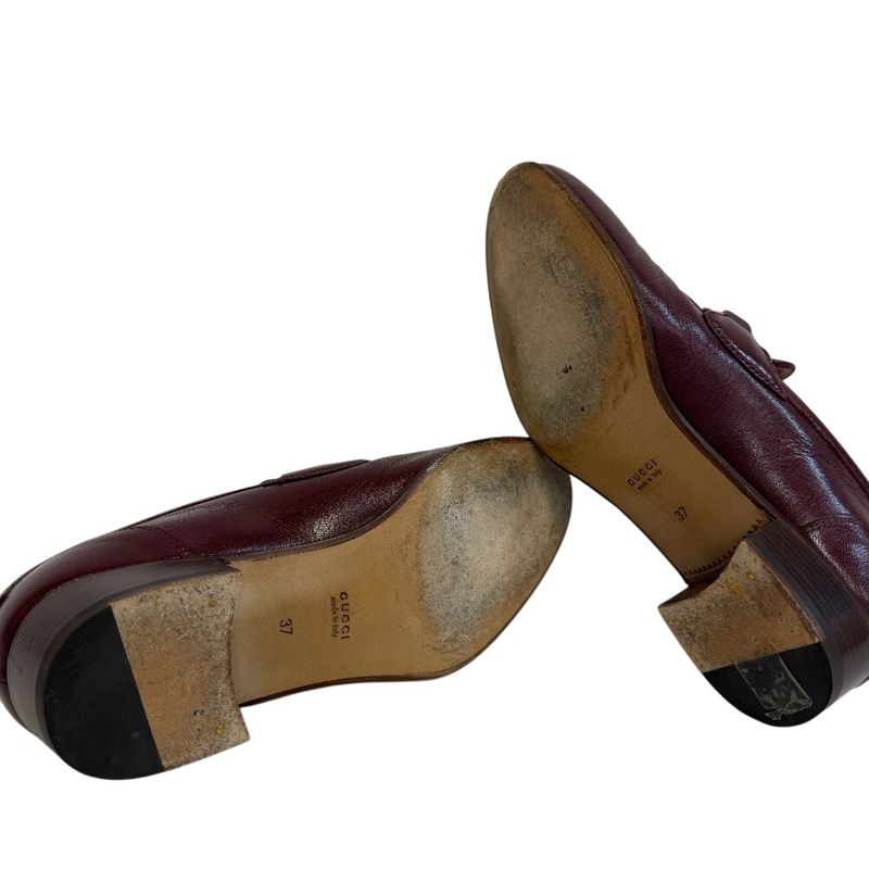 Gucci Horsebit Loafers Leather Red Wine Red