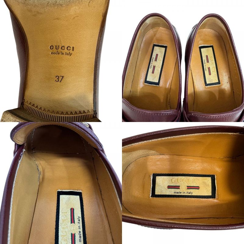 Gucci Horsebit Loafers Leather Red Wine Red