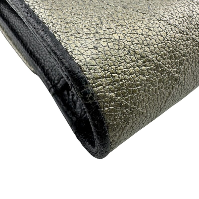 Chanel Quilted Wallet Leather Silver