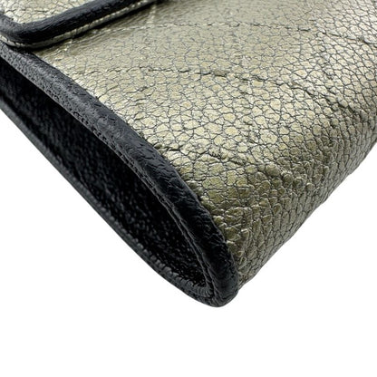 Chanel Quilted Wallet Leather Silver
