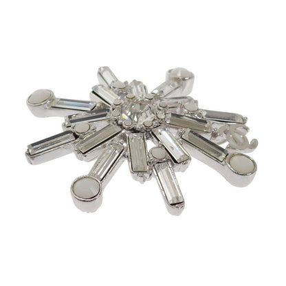 Chanel Snow Star Brooch Metal Silver
