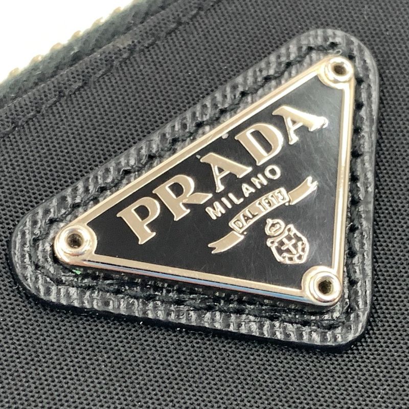 Prada Tessuto Nylon Zip Around Compact Wallet Black