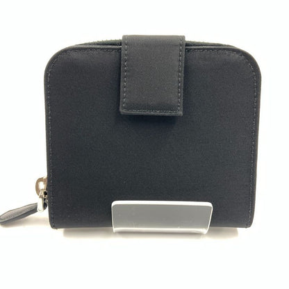 Prada Tessuto Nylon Zip Around Compact Wallet Black
