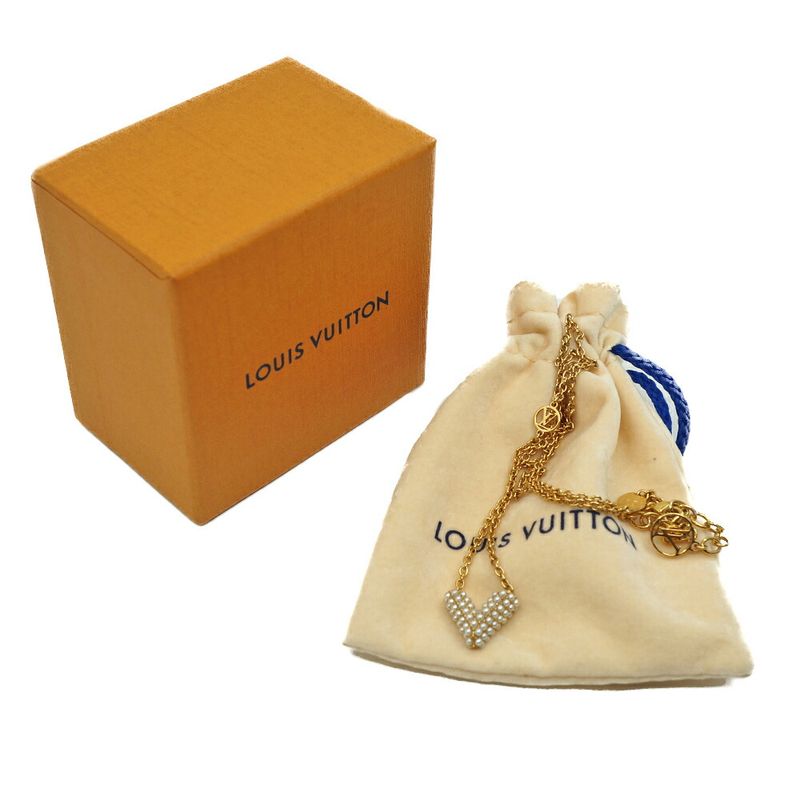 Louis Vuitton Mark Collier Essential Lou Metal Pearl Gold Necklace