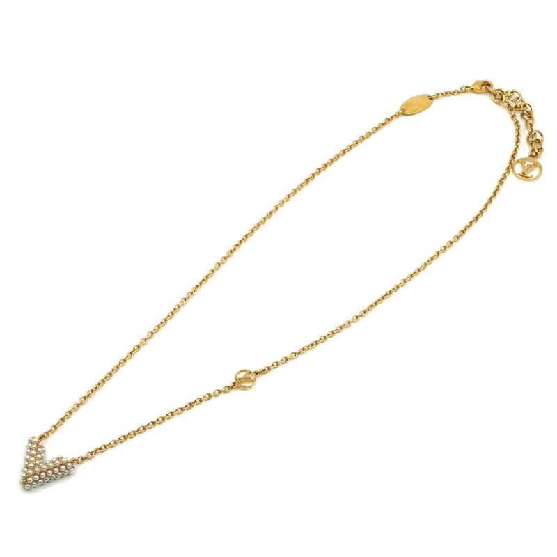 Louis Vuitton Mark Collier Essential Lou Metal Pearl Gold Necklace