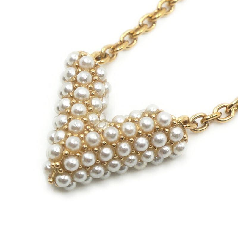 Louis Vuitton Mark Collier Essential Lou Metal Pearl Gold Necklace