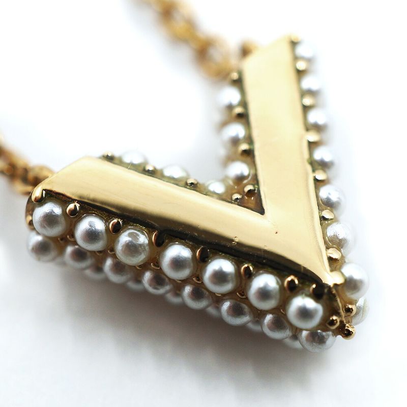 Louis Vuitton Mark Collier Essential Lou Metal Pearl Gold Necklace