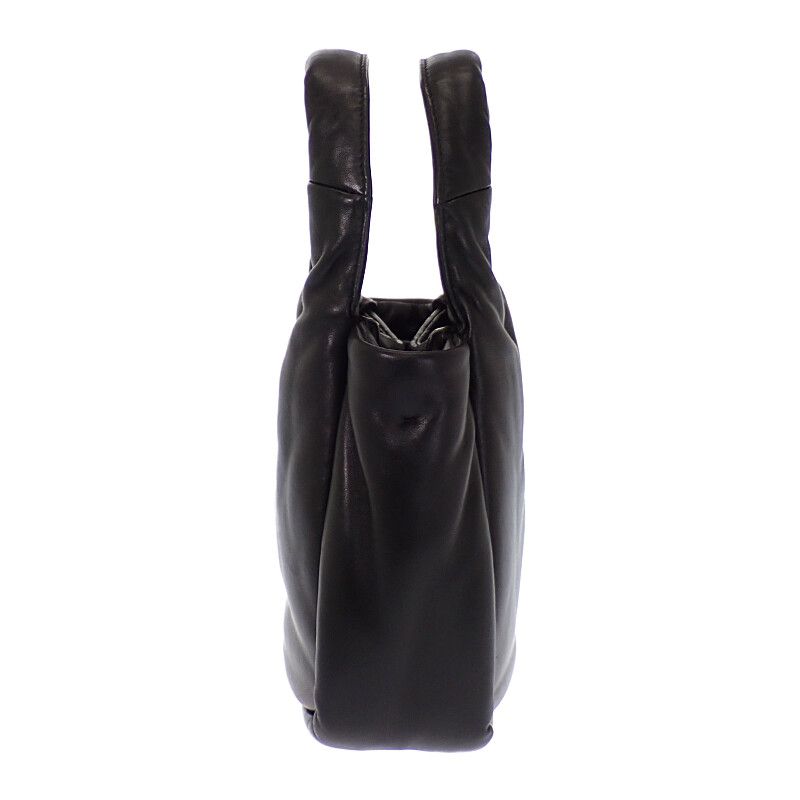Prada Padded Mini Handbag Leather Black Silver