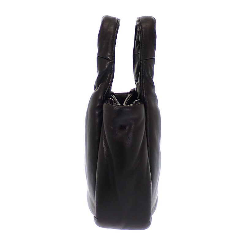 Prada Padded Mini Handbag Leather Black Silver