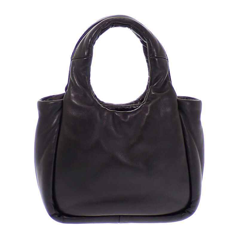 Prada Padded Mini Handbag Leather Black Silver