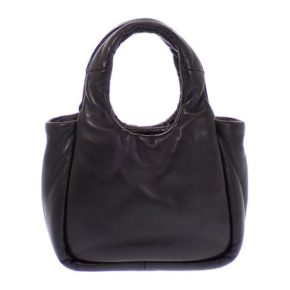 Prada Padded Mini Handbag Leather Black Silver