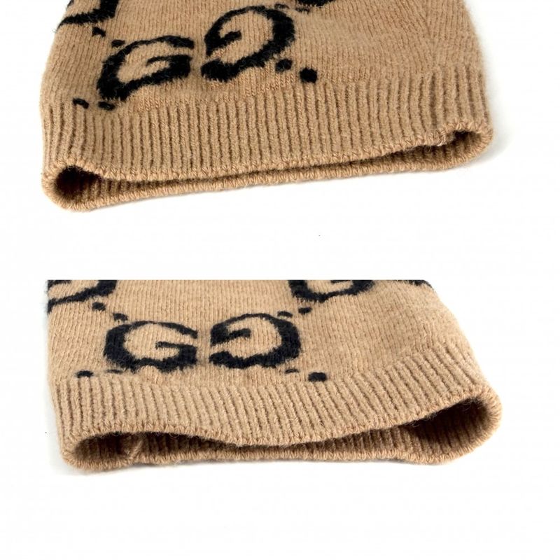 Gucci Knit GG Wool Jacquard Sweater Top All Over Pattern Brown X Black