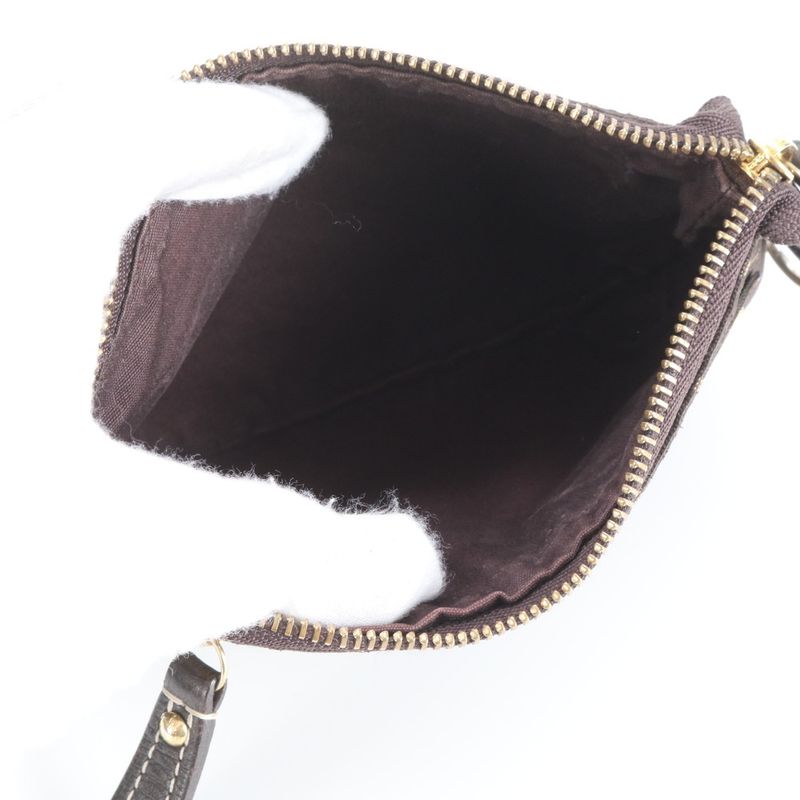 Louis Vuitton Monogram Mini Lin Pochette Ebene Pouch