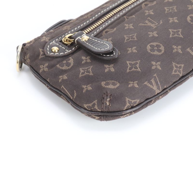 Louis Vuitton Monogram Mini Lin Pochette Ebene Pouch