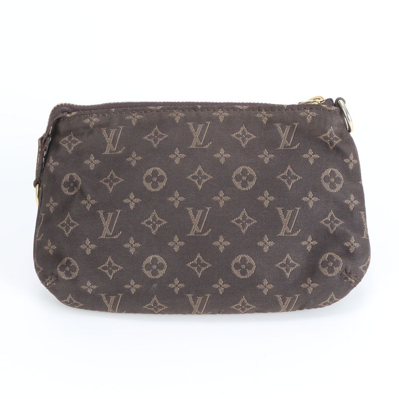 Louis Vuitton Monogram Mini Lin Pochette Ebene Pouch