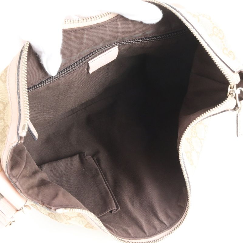 Gucci GG Canvas Leather Shoulder Bag Crossbody Hand Tote