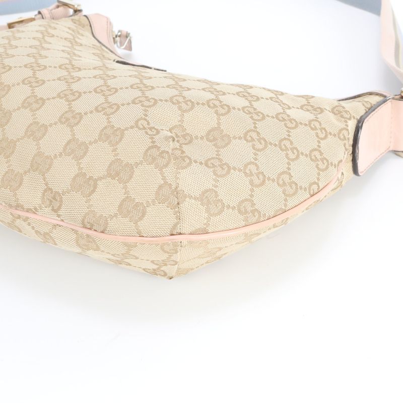 Gucci GG Canvas Leather Shoulder Bag Crossbody Hand Tote