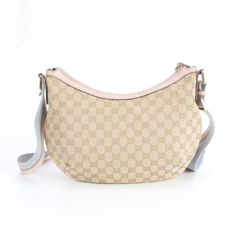 Gucci GG Canvas Leather Shoulder Bag Crossbody Hand Tote