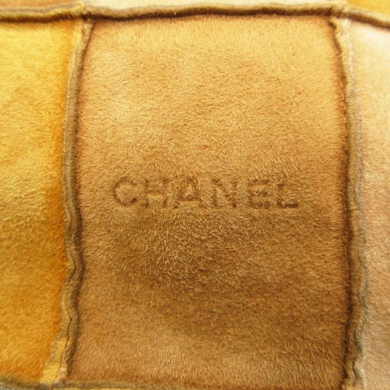 Chanel Chocolate Suede Patchwork Tote Beige