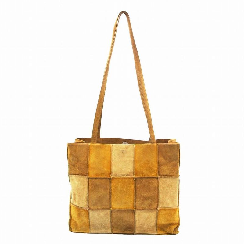 Chanel Chocolate Suede Patchwork Tote Beige