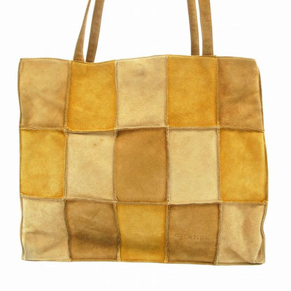 Chanel Chocolate Suede Patchwork Tote Beige