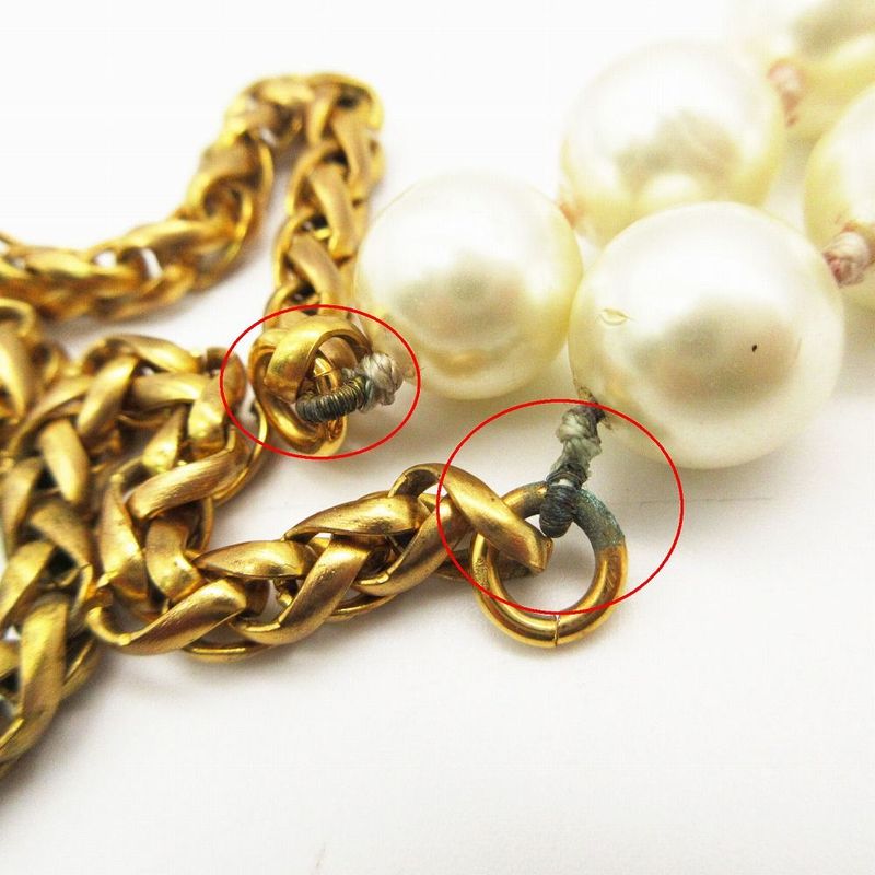 Chanel Vintage Pearl Gold Long Chain Necklace
