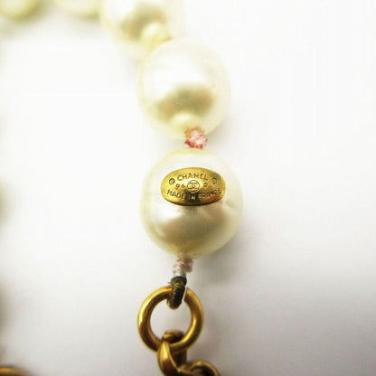 Chanel Vintage Pearl Gold Long Chain Necklace
