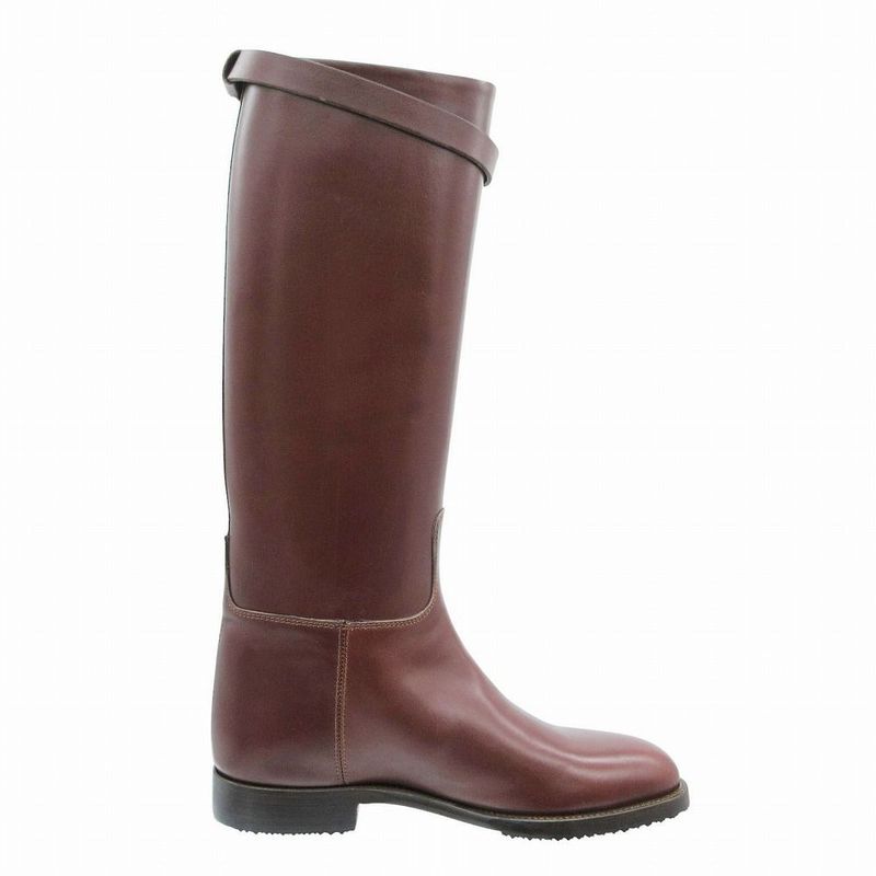 Hermes Kelly Long Boots Shoes Silver Mocha Botte L Veau Velour Moka