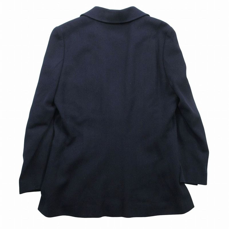 Chanel Gold Button Coin Vintage Skirt Suit Set Dark Navy 38