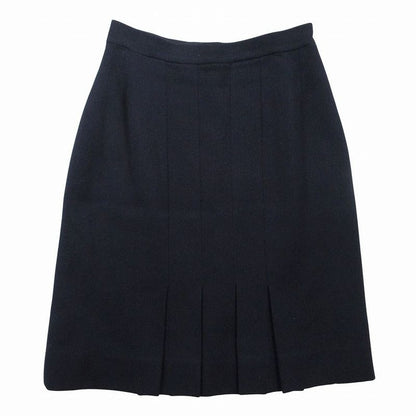 Chanel Gold Button Coin Vintage Skirt Suit Set Dark Navy 38