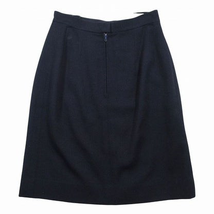 Chanel Gold Button Coin Vintage Skirt Suit Set Dark Navy 38