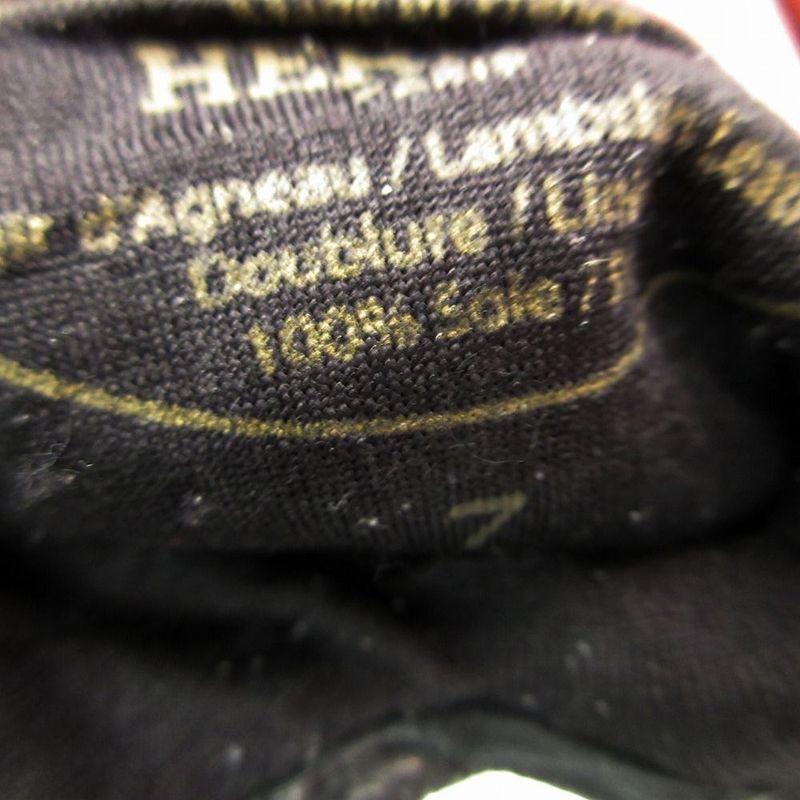 Hermes Leather Gloves Kelly Cadena 7 Black Gold