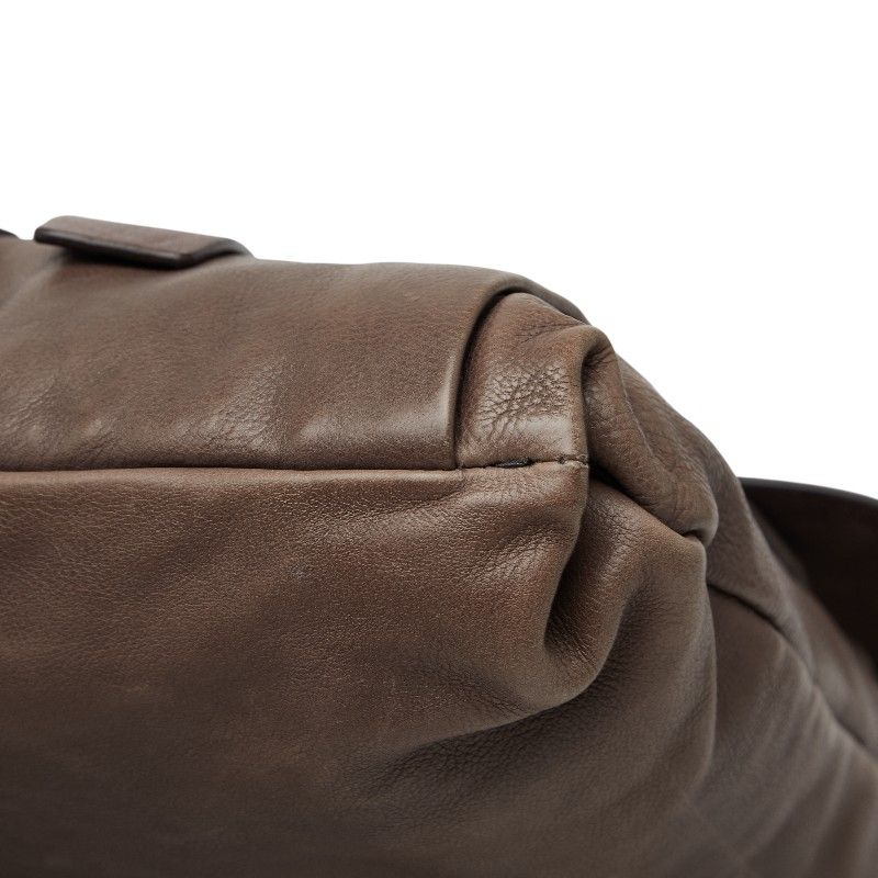 Prada Logo Crossbody Shoulder Bag Brown Leather