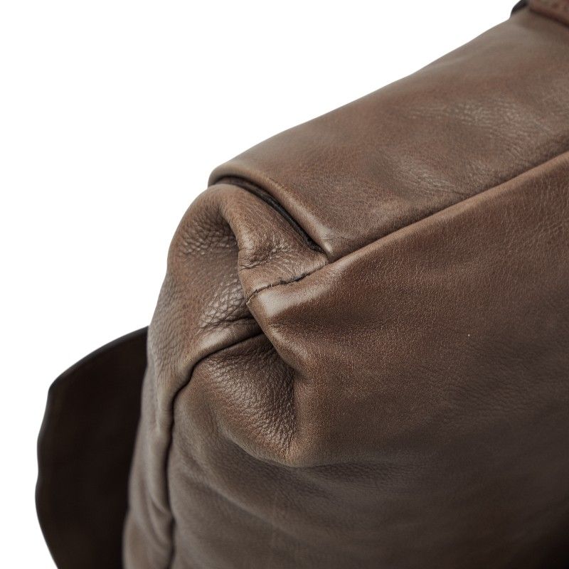 Prada Logo Crossbody Shoulder Bag Brown Leather