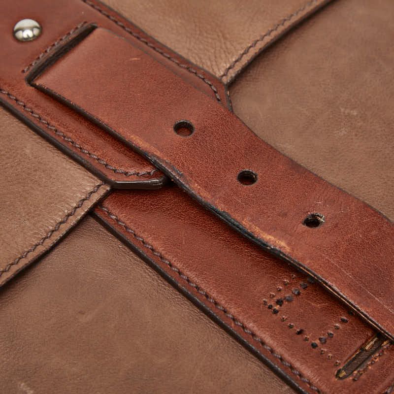 Prada Logo Crossbody Shoulder Bag Brown Leather