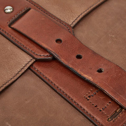 Prada Logo Crossbody Shoulder Bag Brown Leather