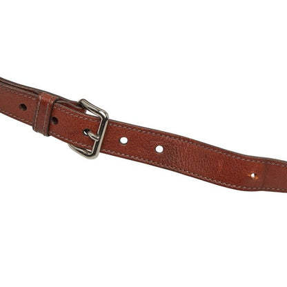 Prada Logo Crossbody Shoulder Bag Brown Leather