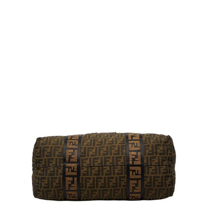 Fendi Zucca Shoulder Bag Tote Brown Canvas Leather